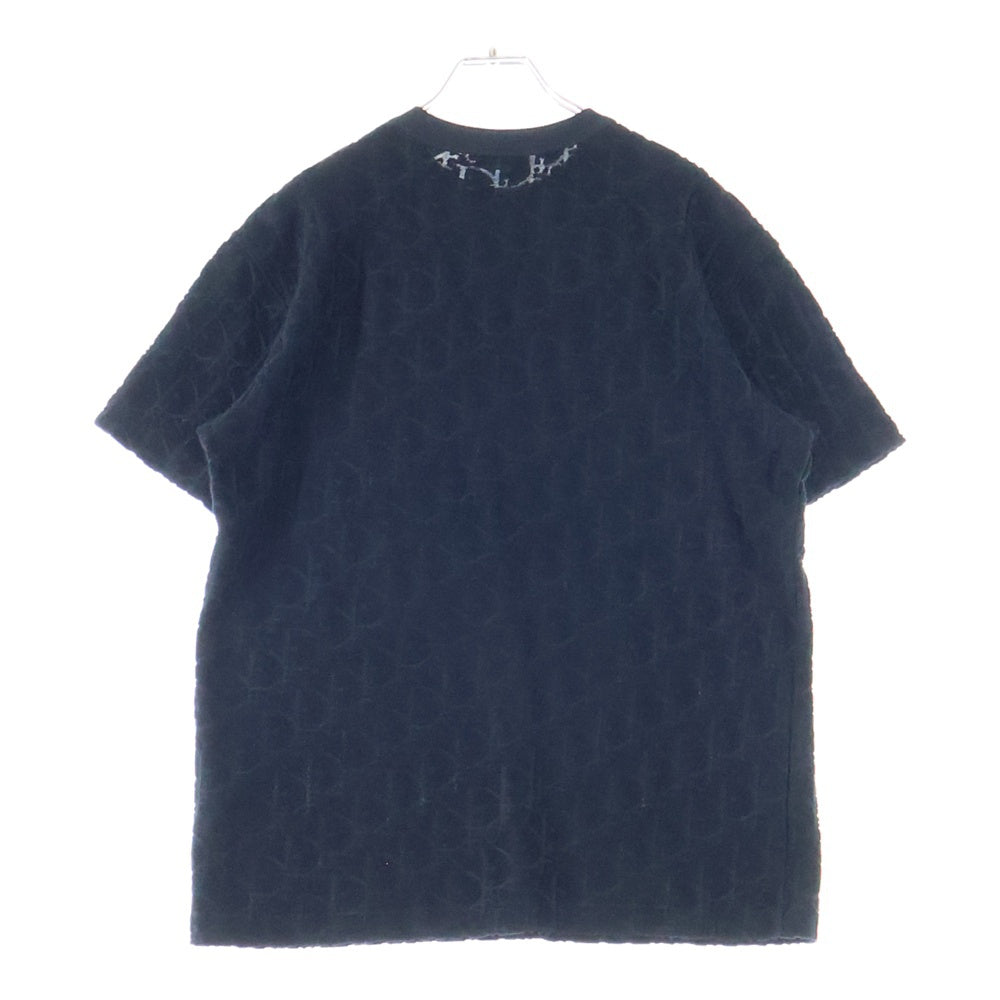 DIOR(ディオール) 21SS オブリーク総柄 パイル地 クルーネック 半袖Tシャツ カットソー ネイビー 113J692A0614