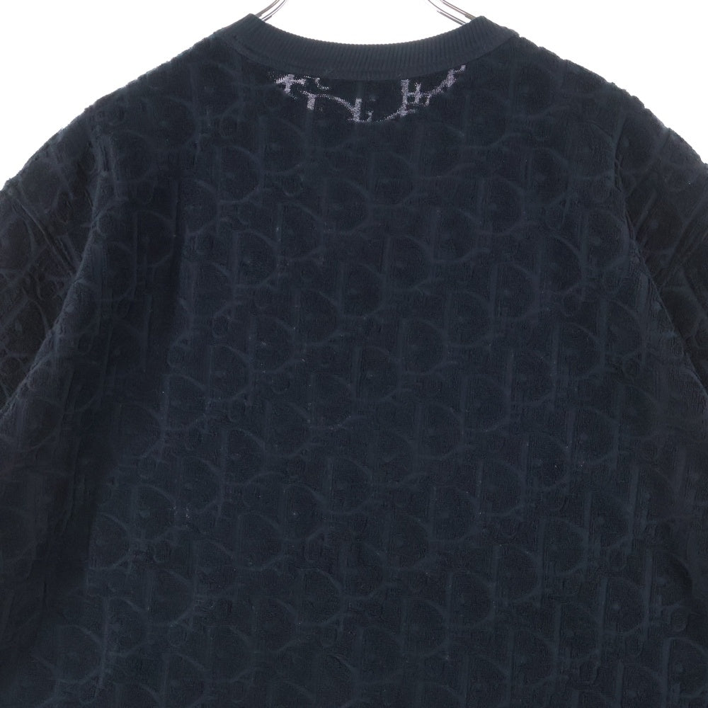 DIOR(ディオール) 21SS オブリーク総柄 パイル地 クルーネック 半袖Tシャツ カットソー ネイビー 113J692A0614