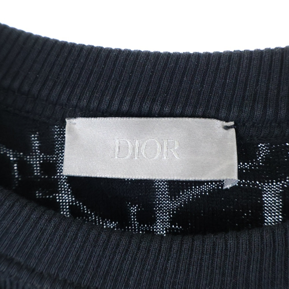 DIOR(ディオール) 21SS オブリーク総柄 パイル地 クルーネック 半袖Tシャツ カットソー ネイビー 113J692A0614