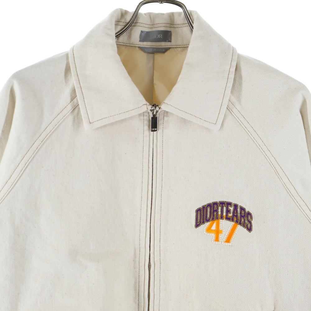DIOR(ディオール) 23AW × Denim Tears フロントロゴワッペンブルゾンジャケット ベージュ 393D493AY525