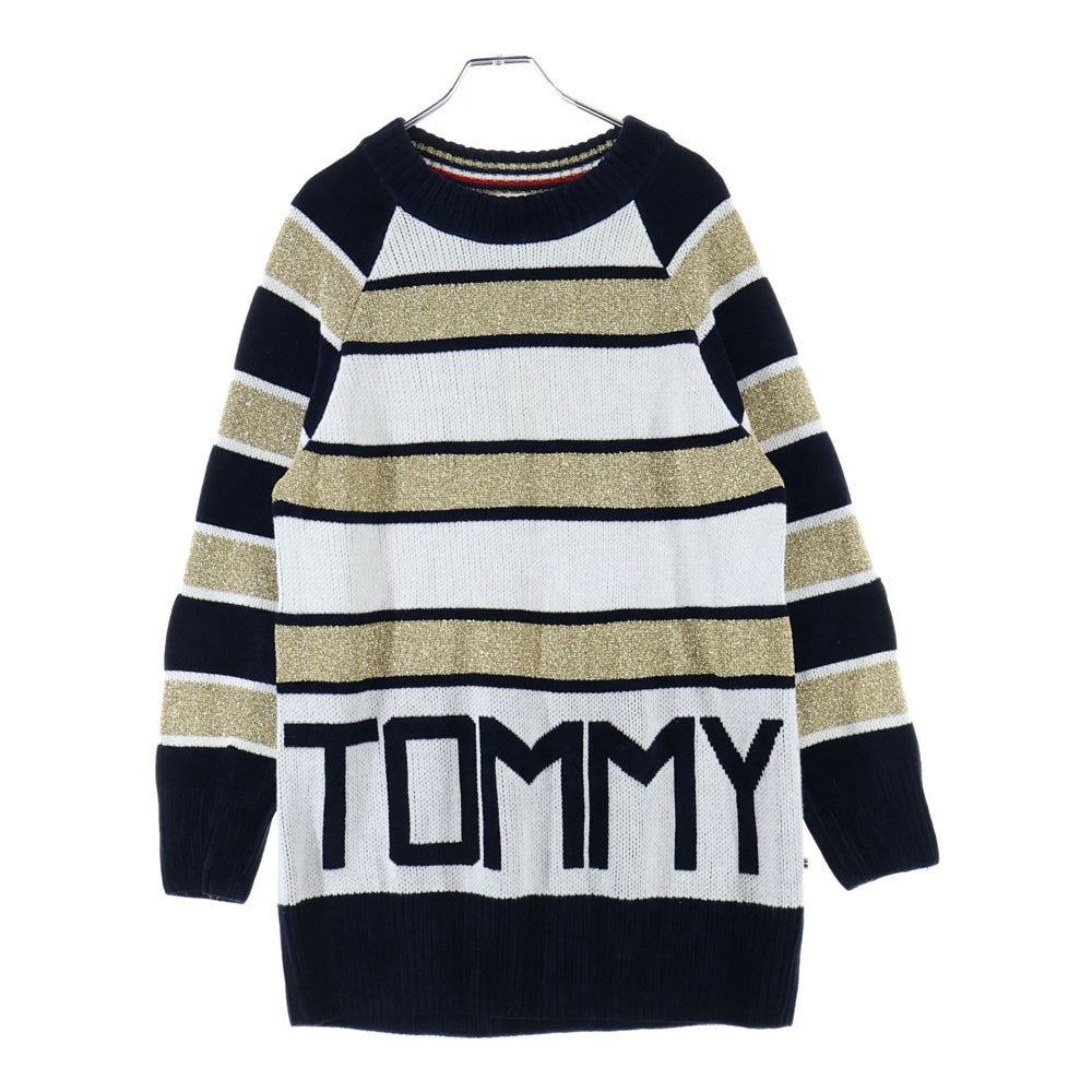 TOMMY HILFIGER(トミーヒルフィガー) Icons Sweater クルーネック ボーダーニットセーター ホワイト/ネイビー