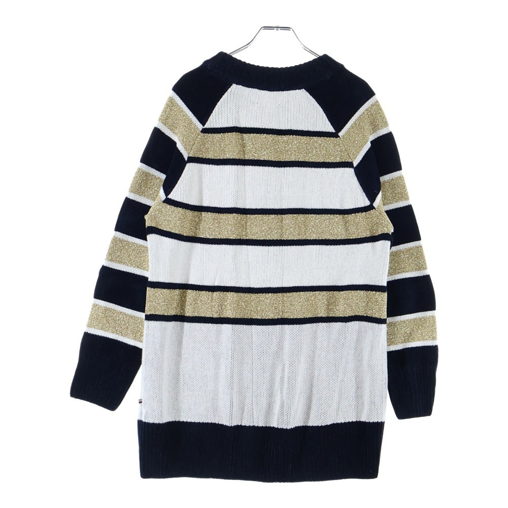TOMMY HILFIGER(トミーヒルフィガー) Icons Sweater クルーネック ボーダーニットセーター ホワイト/ネイビー