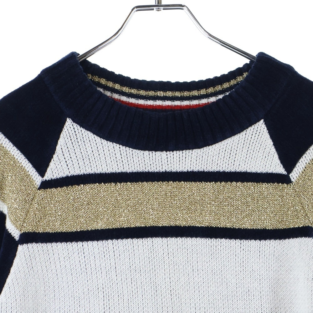 TOMMY HILFIGER(トミーヒルフィガー) Icons Sweater クルーネック ボーダーニットセーター ホワイト/ネイビー