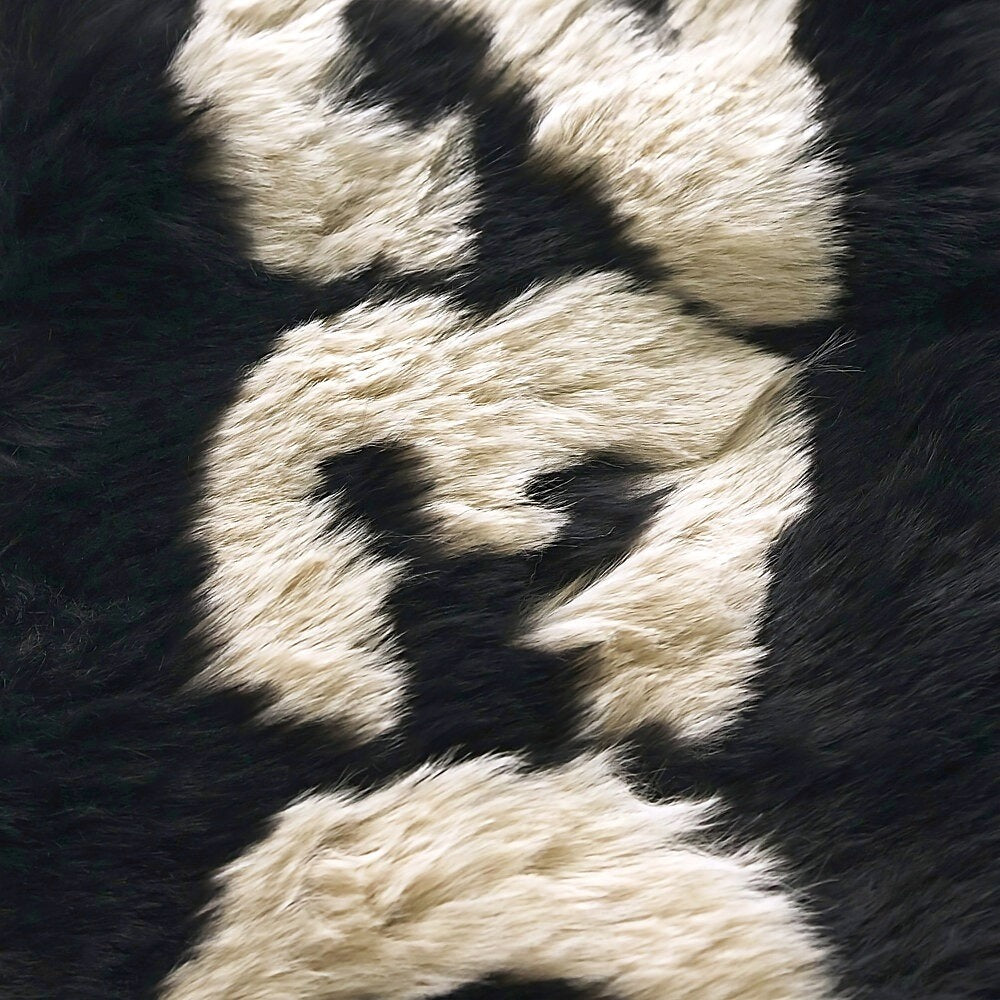 032c(ゼロスリーツーシー ) 24AW Anti-Gauguin Faux Fur Scarf ロゴデザイン フェイクファー スカーフ ブラック F24-UAW-3303-050