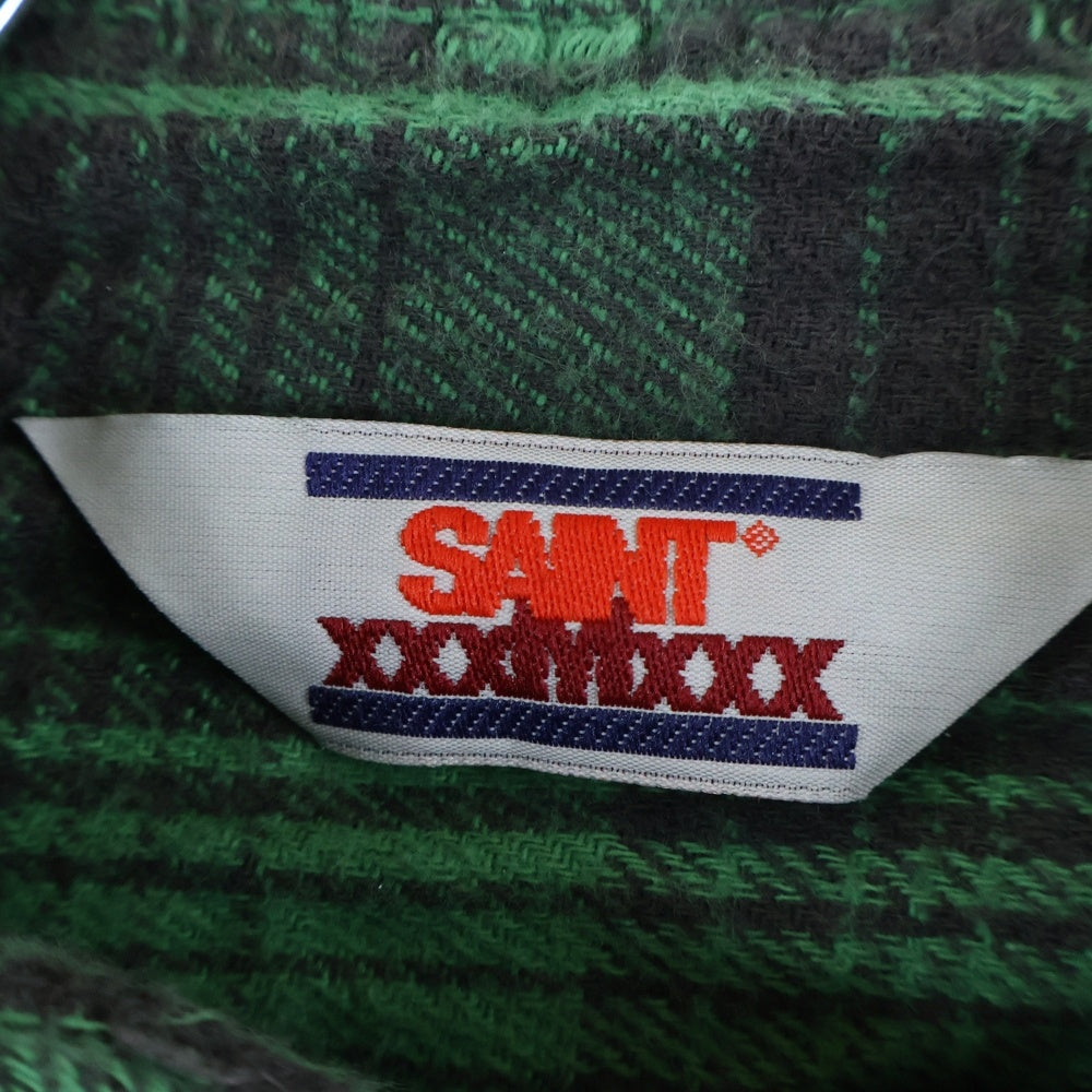 SAINT MICHAEL(セントマイケル) 24SS FRNL CHECK SHIRTS FRNL フランネル ダメージ加工 チェック長袖シャツ グリーン SM-YS8-0000-024