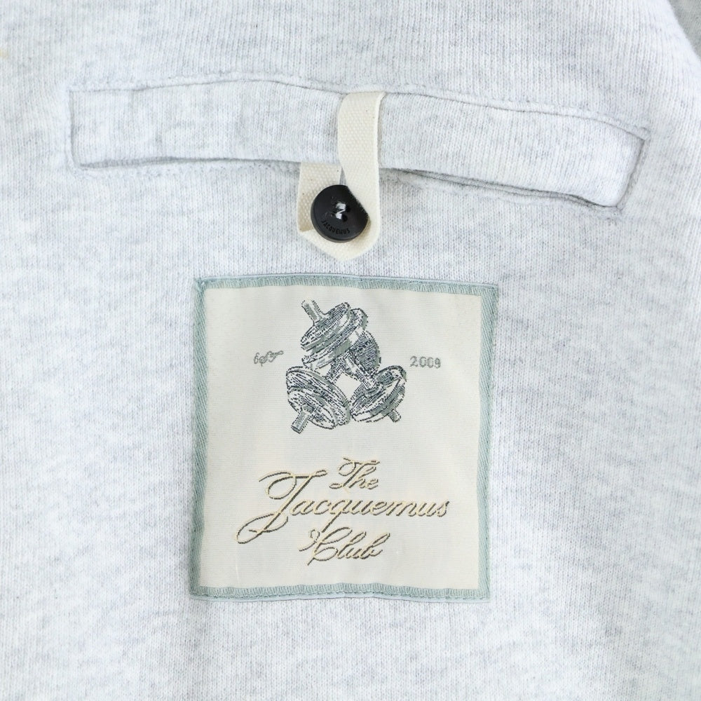 JACQUEMUS(ジャックムス) 25SS Le Hoodie Torneo バックロゴデザイン ダブルジップアップパーカー スウェットフーディ グレー 255JS302-2465
