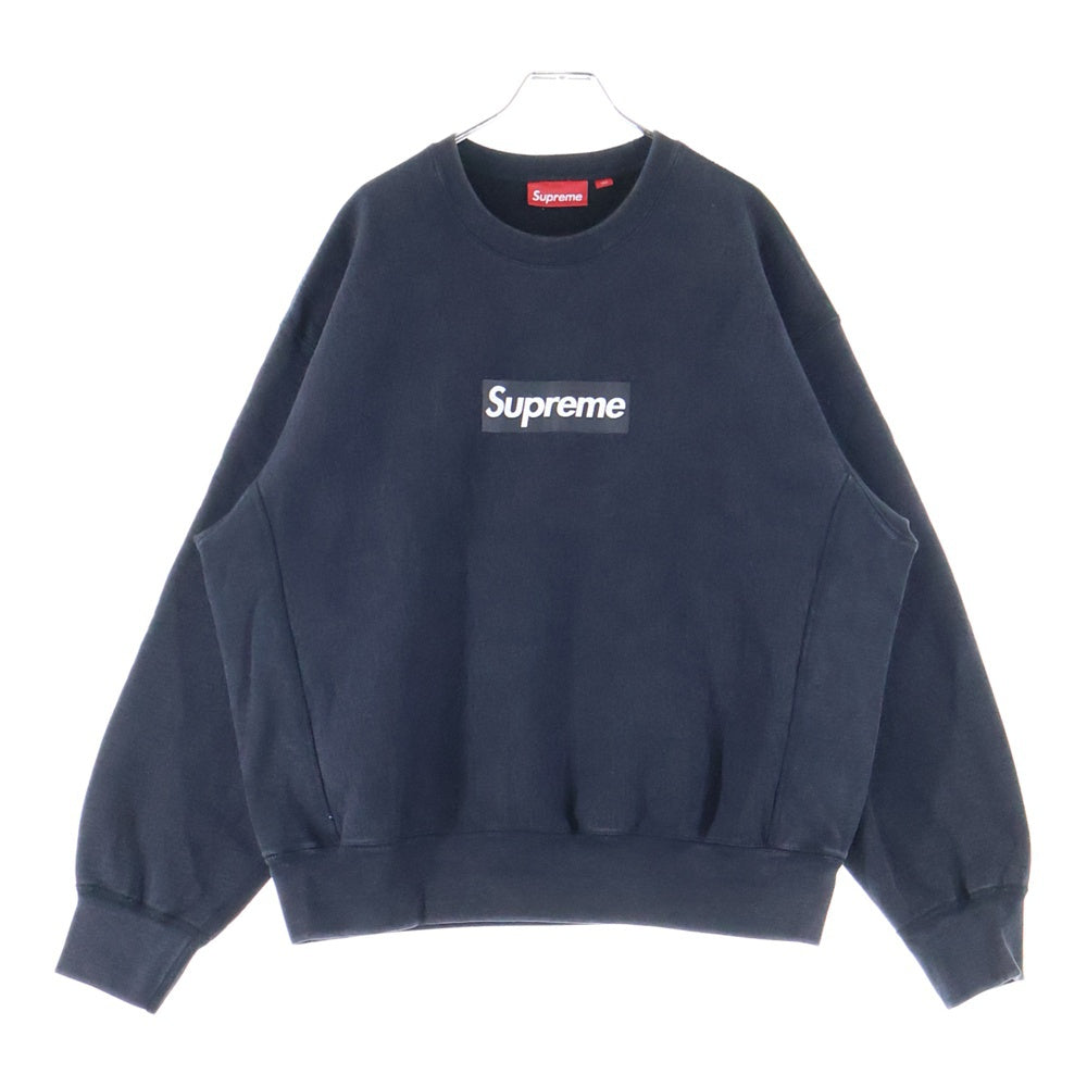 SUPREME(シュプリーム) 25SS Washed Box Logo Crewneck ウォッシュド加工 ボックスロゴ クルーネックスウェットトレーナー ブラック