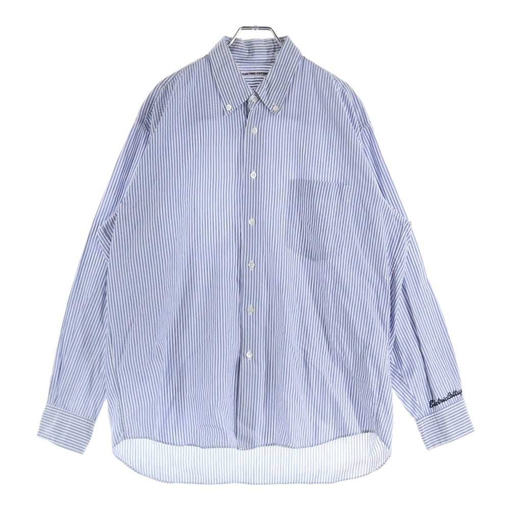 ELECTRIC COTTAGE(エレクトリックコテージ) 90S Stripe L/S Shirt アーム刺繍 ストライプ長袖シャツ ブルー