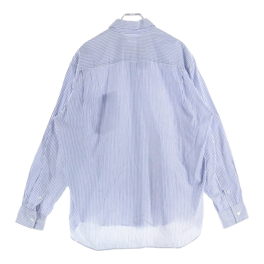 ELECTRIC COTTAGE(エレクトリックコテージ) 90S Stripe L/S Shirt アーム刺繍 ストライプ長袖シャツ ブルー