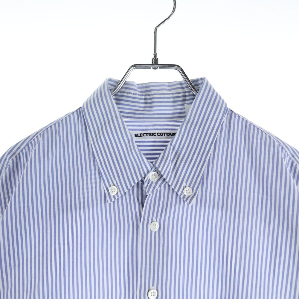 ELECTRIC COTTAGE(エレクトリックコテージ) 90S Stripe L/S Shirt アーム刺繍 ストライプ長袖シャツ ブルー