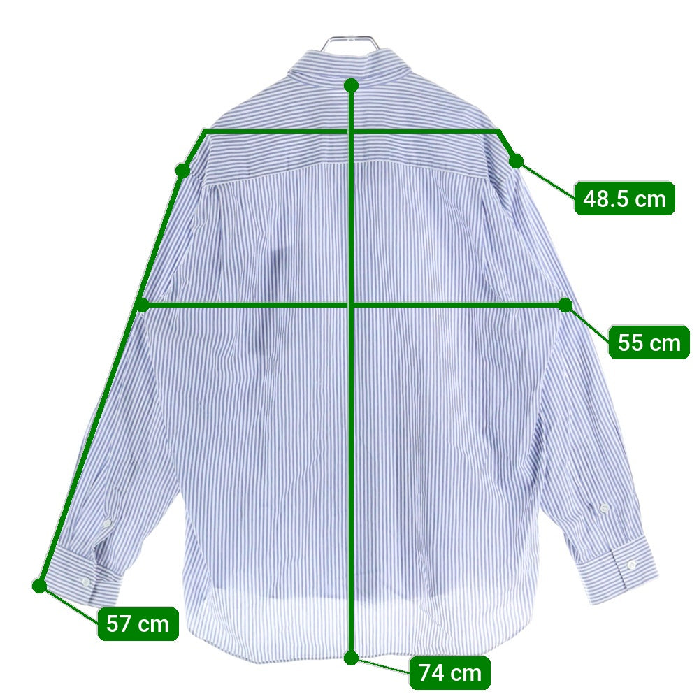 ELECTRIC COTTAGE(エレクトリックコテージ) 90S Stripe L/S Shirt アーム刺繍 ストライプ長袖シャツ ブルー