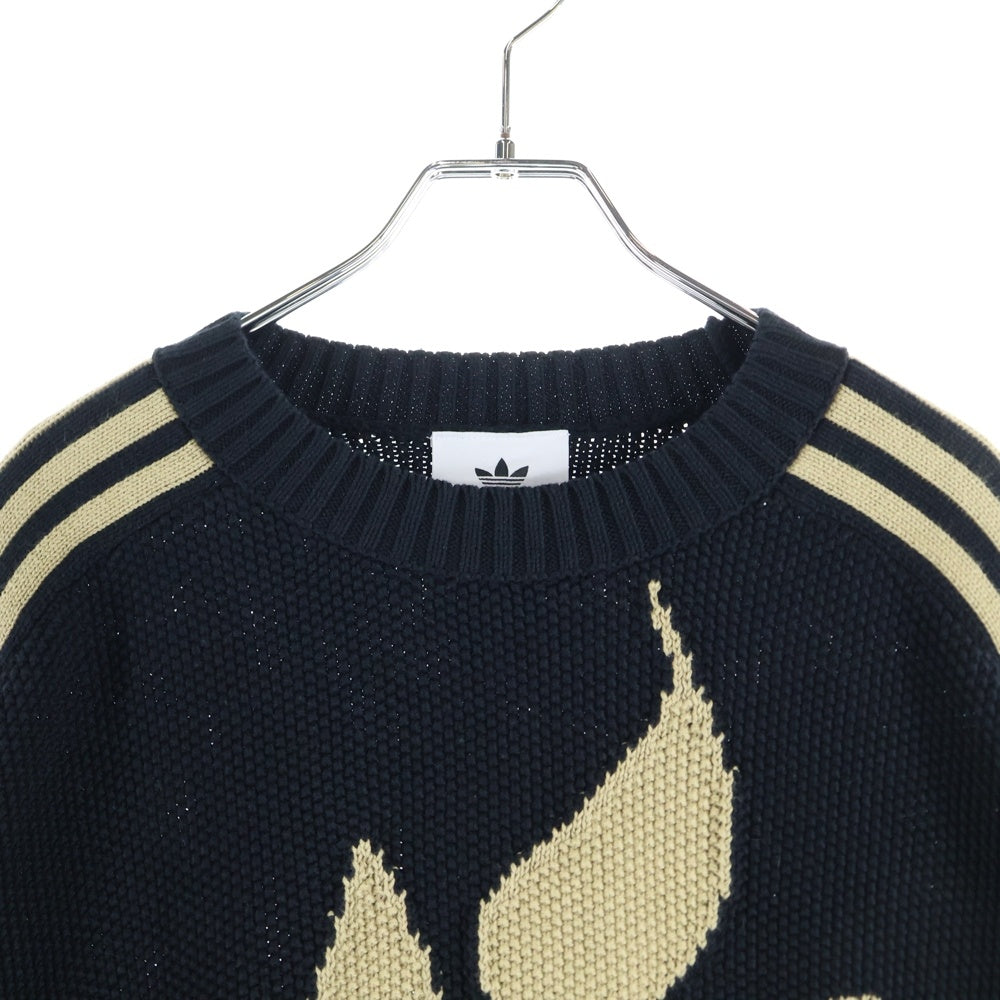 adidas(アディダス) 25SS ×Song for the Mute Full Fashion Crew Sweater ソングフォーザミュート クルーネックニットセーター ブラック JN0734