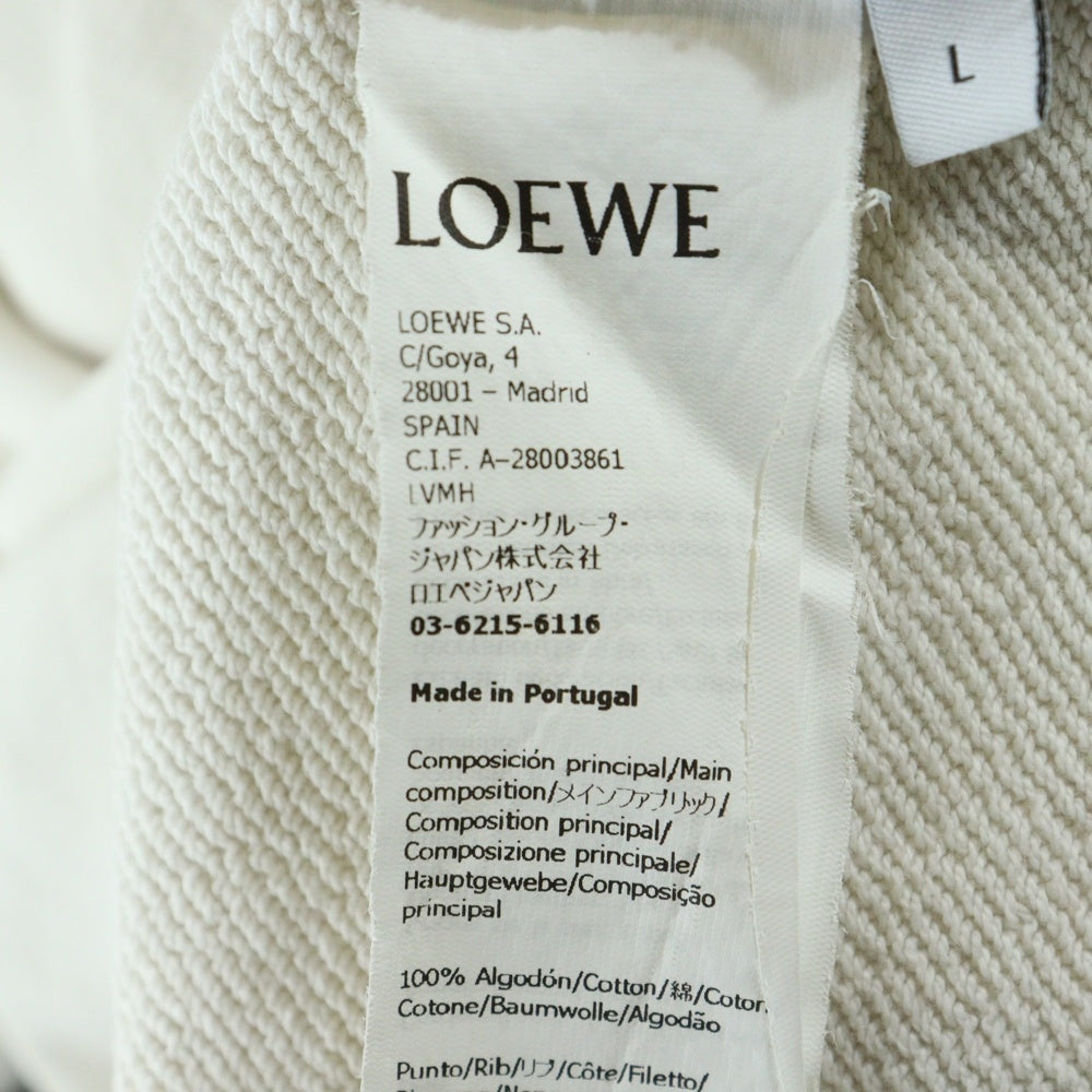 LOEWE(ロエベ) Anagram Patch Hoodie レザーアナグラムパッチ プルオーバースウェットパーカー フーディー アイボリー H526Y25X31