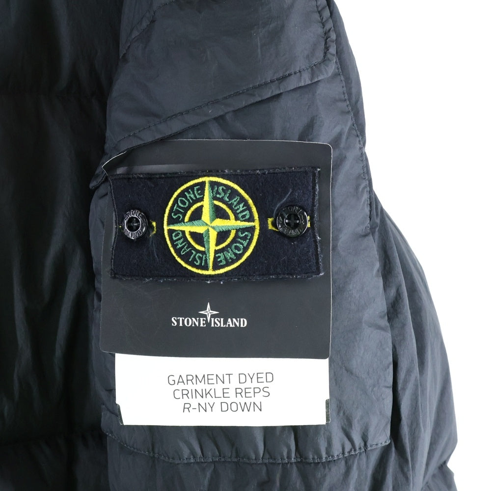 STONE ISLAND(ストーンアイランド) 22AW GARMENT DYED CRINKLE REPS R-NY ジップアップ フーディダウンジャケット 771540223 ブラック