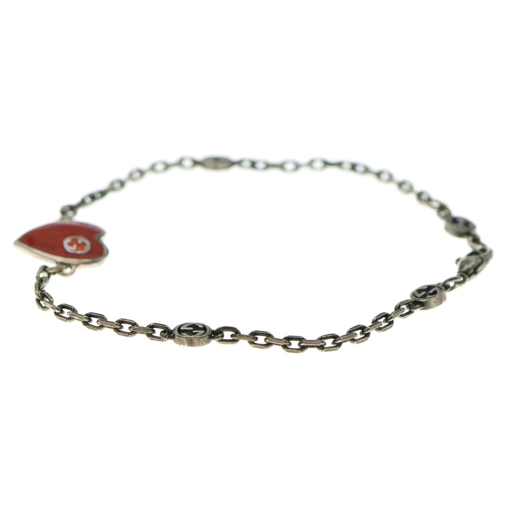 GUCCI(グッチ) インターロッキングG ハート ブレスレット シルバー 645546