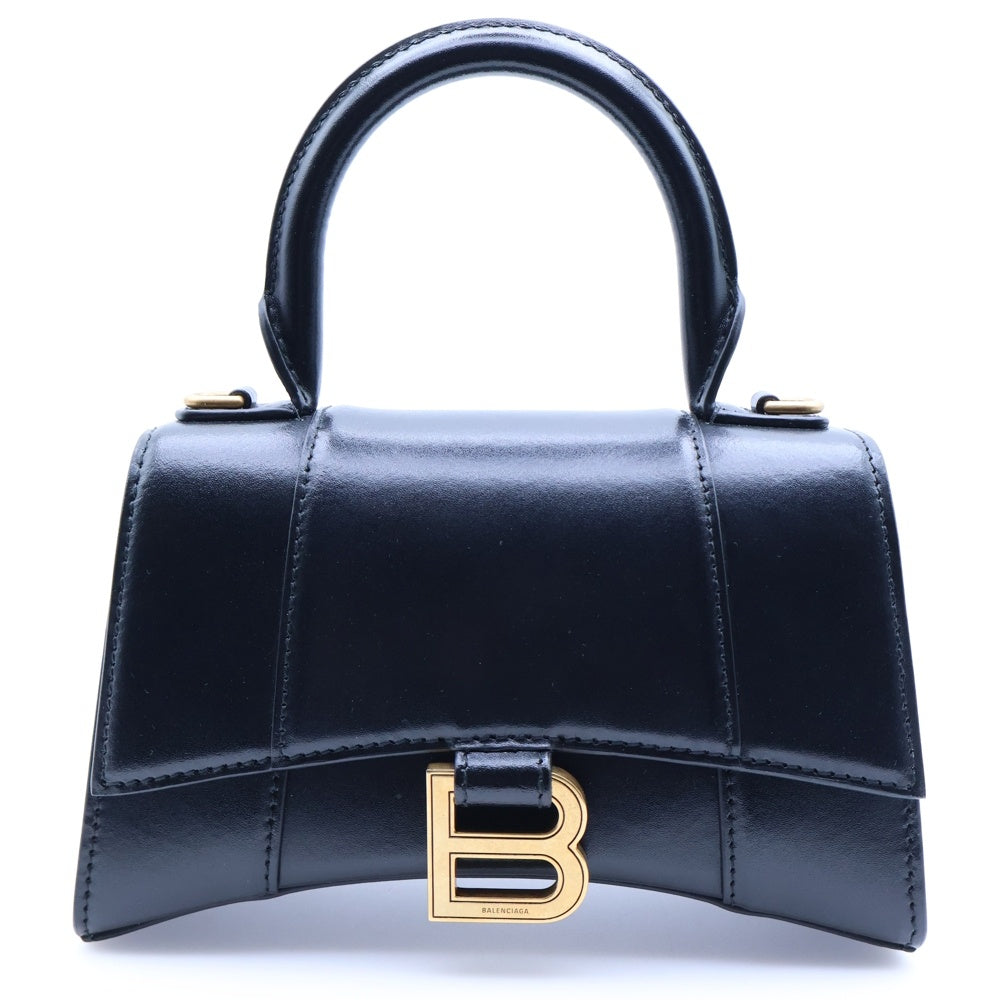 BALENCIAGA(バレンシアガ) Hourglass Handbag XS アワーグラス ハンドバッグ ショルダーバッグ ブラック 592833