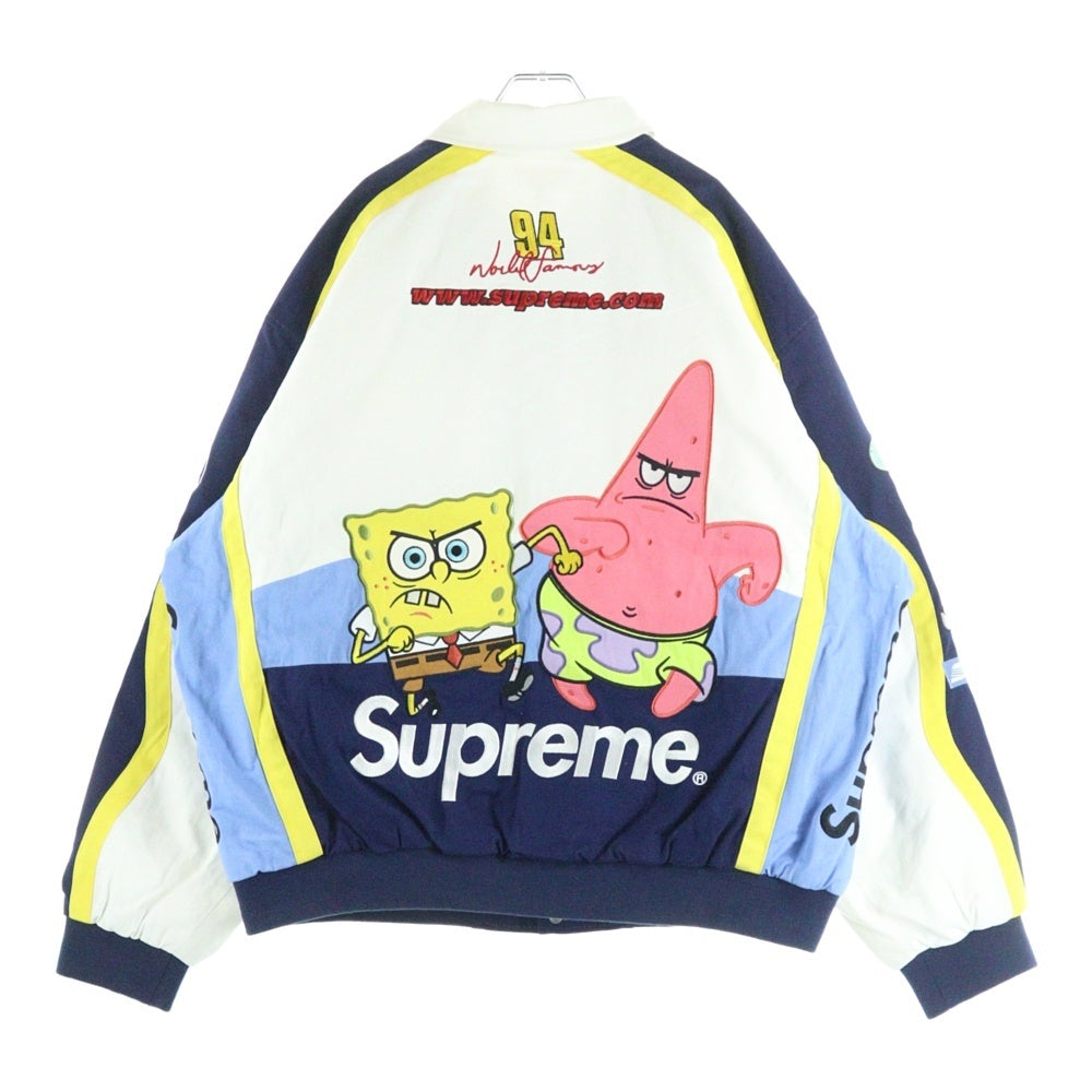SUPREME(シュプリーム) ×SpongeBob SquarePants Jeff Hamilton Racing Jacket スポンジボブ スクエアパンツ ジェフハミルトン レーシング ジャケット ホワイト