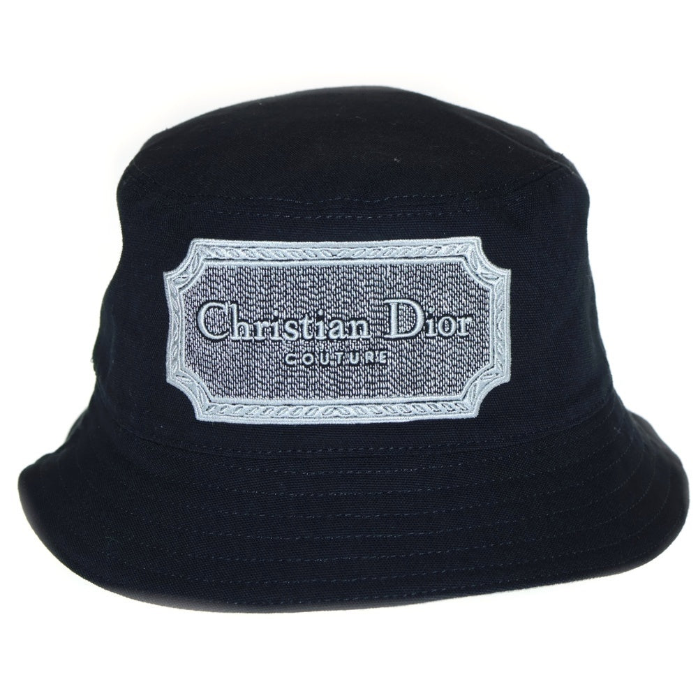 Christian Dior(クリスチャンディオール) Canvas Bucket Hat ロゴ刺繍 キャンバスバケットハット 帽子 ネイビー 243C907E4511