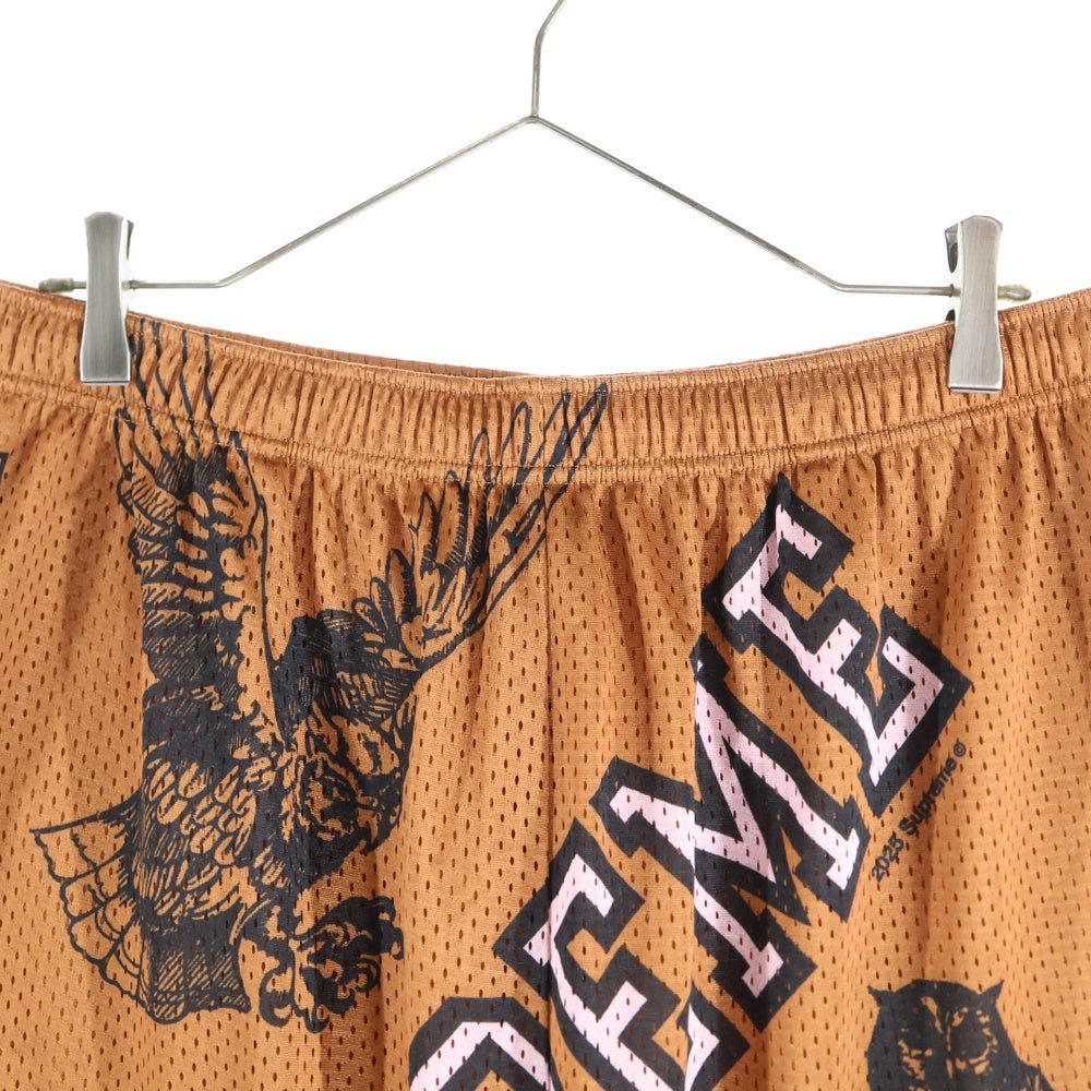 SUPREME(シュプリーム) 25SS Varsity Mesh Short ヴァーシティ メッシュショーツ ハーフパンツ オレンジ