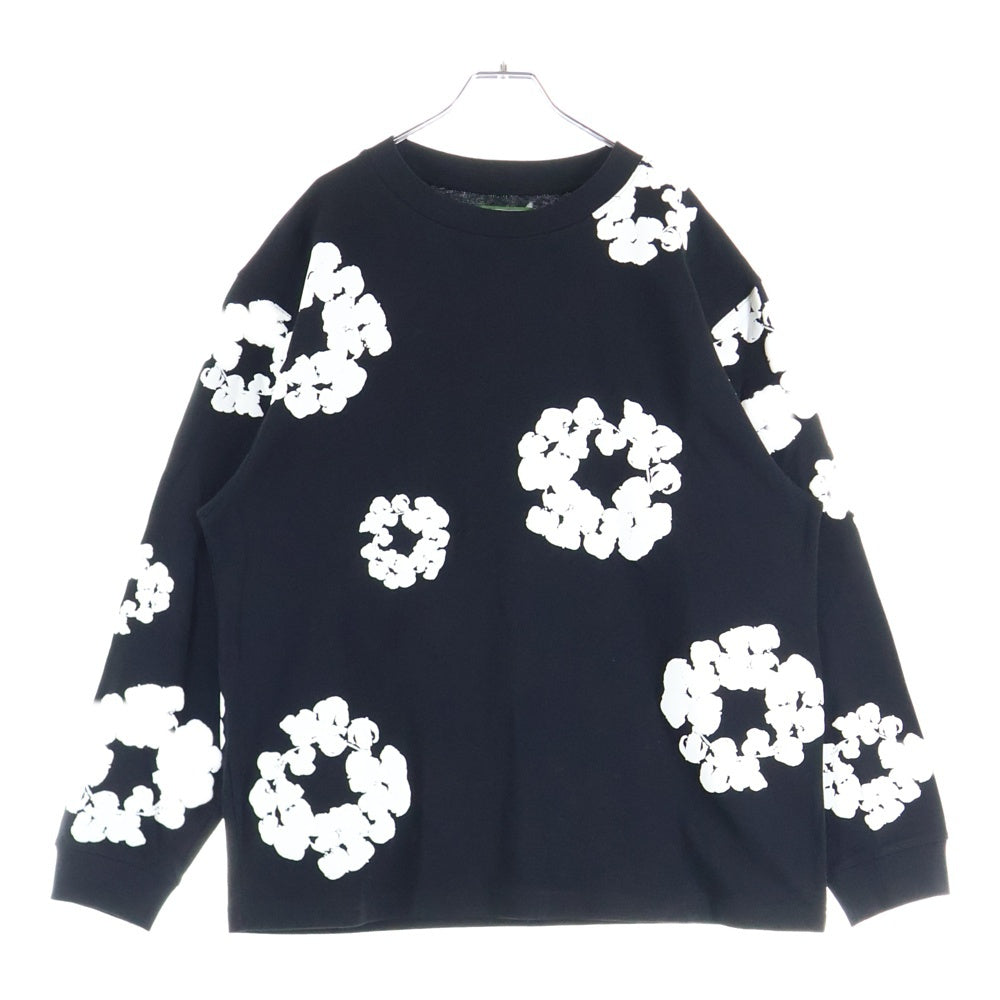 DENIM TEARS(デニムティアーズ) Cotton Wreath L/S T-Shirt 花柄長袖Tシャツ ロンT ブラック