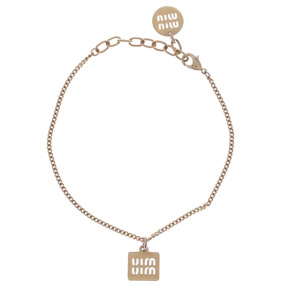 miumiu(ミュウミュウ) Metal Bracelet In Metal Logo メタル ロゴ ブレスレット ゴールド 51B560