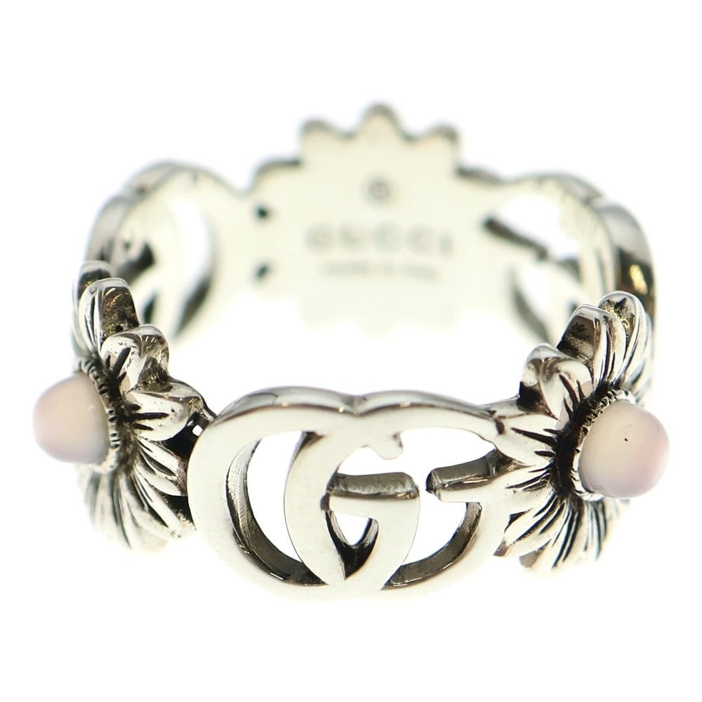 GUCCI(グッチ) Flower Double G Ring ダブルG フラワー マザーオブ パールリング シルバー