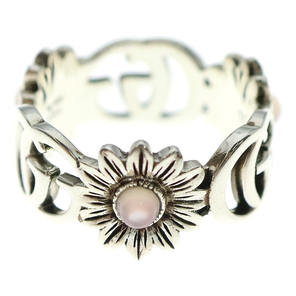 GUCCI(グッチ) Flower Double G Ring ダブルG フラワー マザーオブ パールリング シルバー