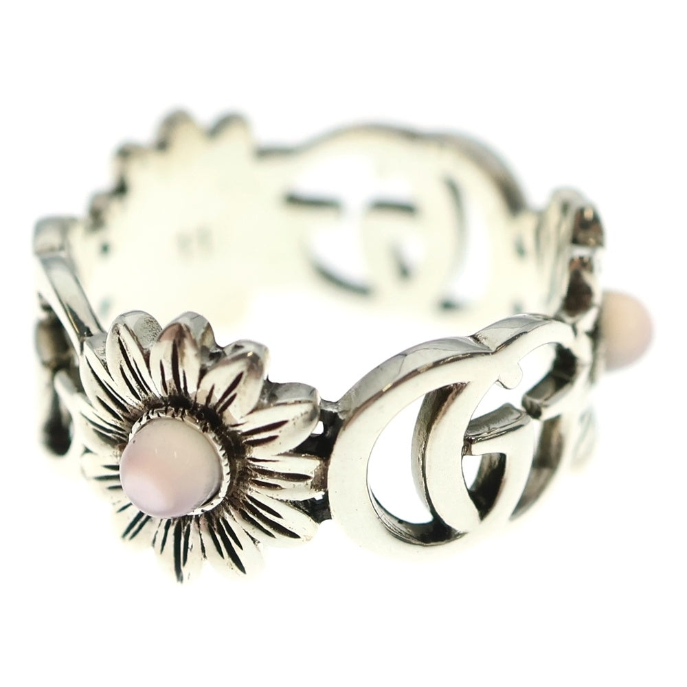 GUCCI(グッチ) Flower Double G Ring ダブルG フラワー マザーオブ パールリング シルバー