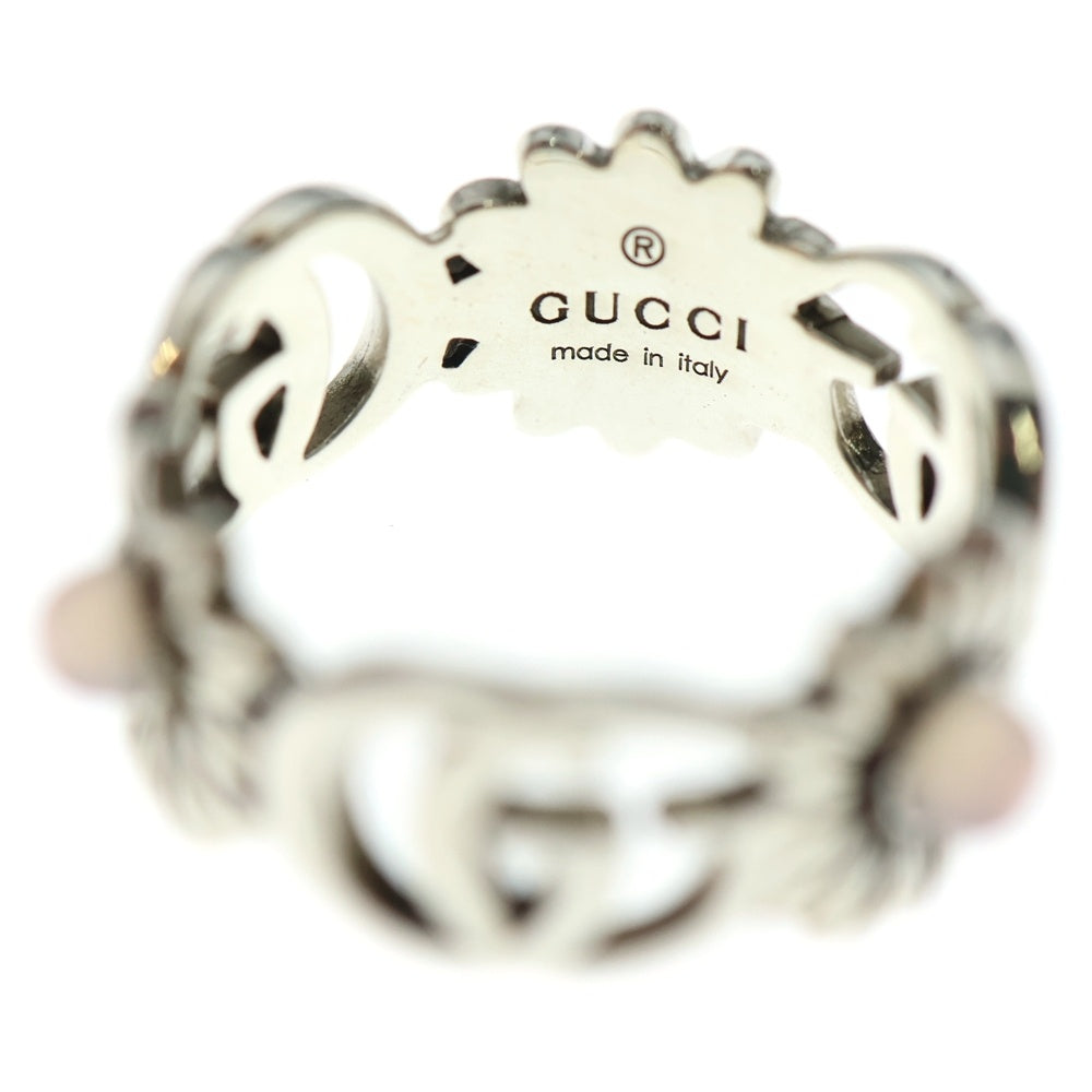 GUCCI(グッチ) Flower Double G Ring ダブルG フラワー マザーオブ パールリング シルバー