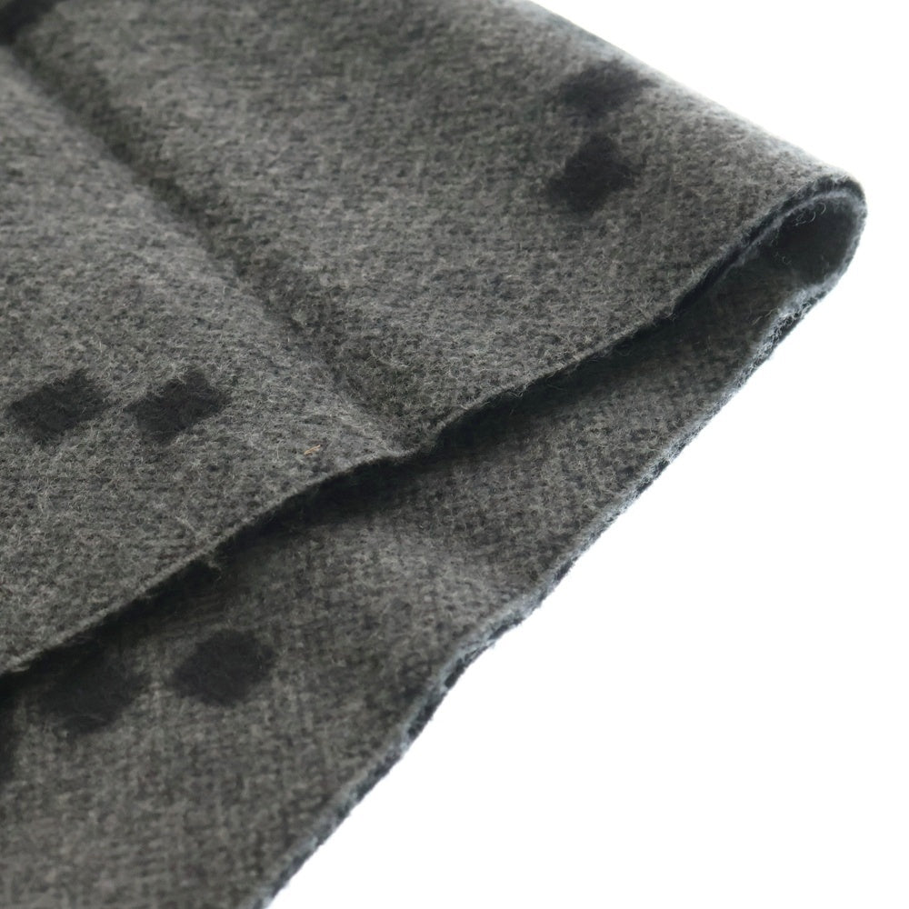 GUCCI(グッチ) Cashmere Knit Scarf GGロゴ カシミヤマフラー スカーフ グレー 674275 4GABX