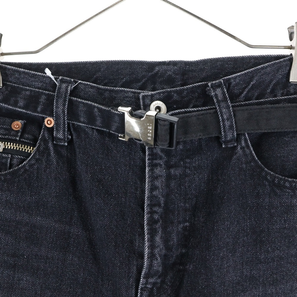 Sacai(サカイ) 23SS Belted denim pants ベルテッド デニム パンツ ブラック SCM-082