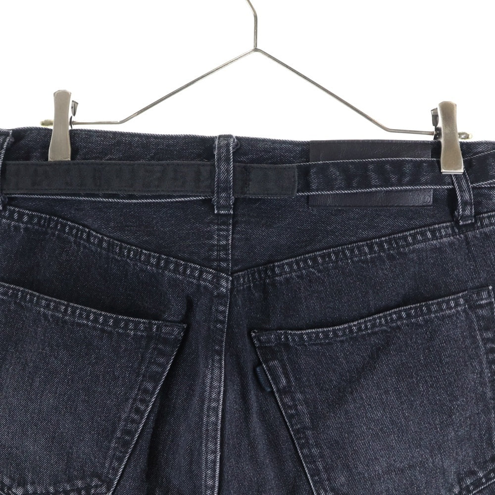 Sacai(サカイ) 23SS Belted denim pants ベルテッド デニム パンツ ブラック SCM-082