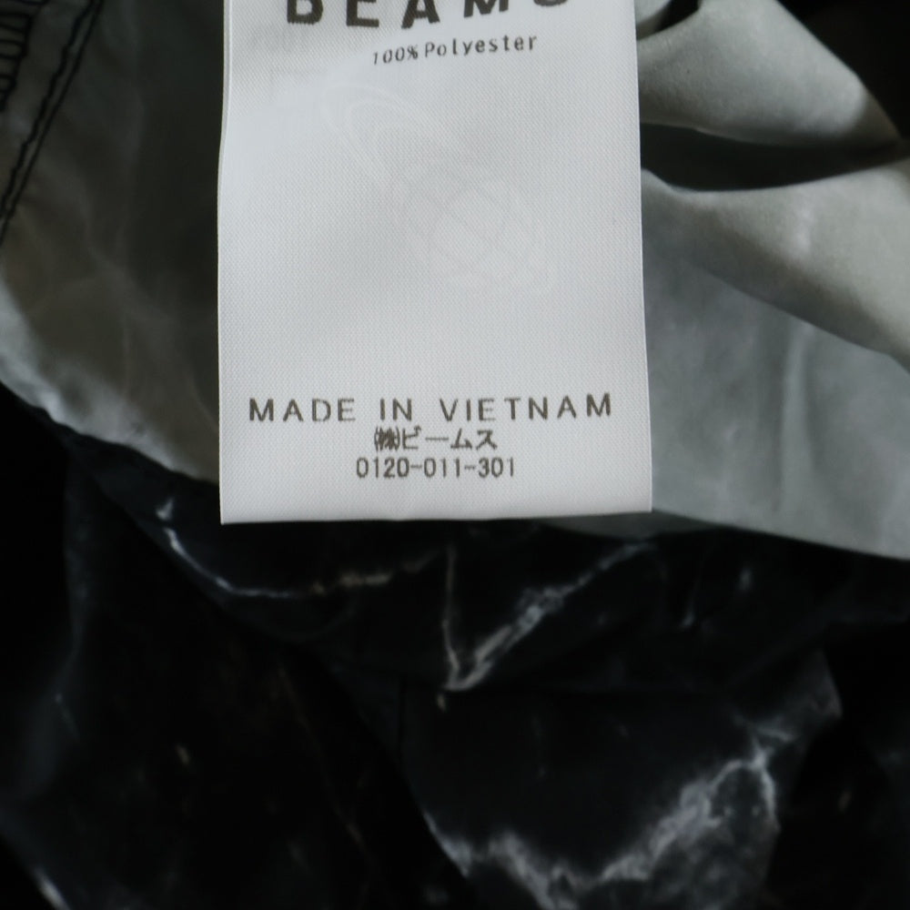 BEAMS(ビームス) グラフィックデザイン ジップアップナイロンジャケット ブラック