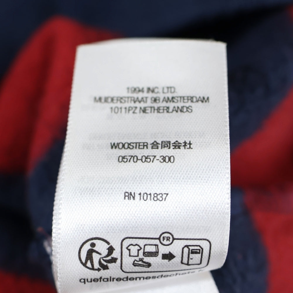 SUPREME(シュプリーム) 24AW ×Martine Rose Hooded Sweatshirt マーティンローズ ボーダー プルオーバースウェットパーカー フーディー レッド/ネイビー