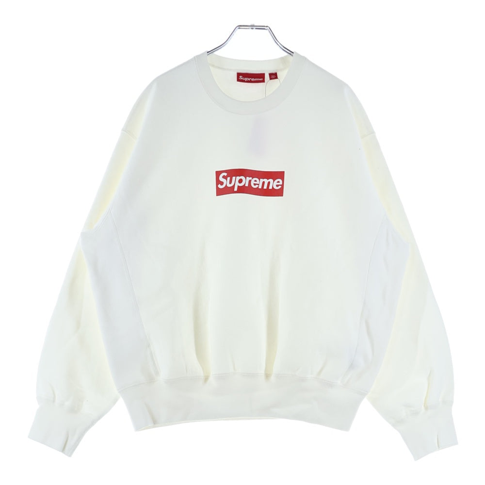 SUPREME(シュプリーム) 25SS Washed Box Logo Crewneck ウォッシュド加工 ボックスロゴ クルーネックスウェットトレーナー ホワイト