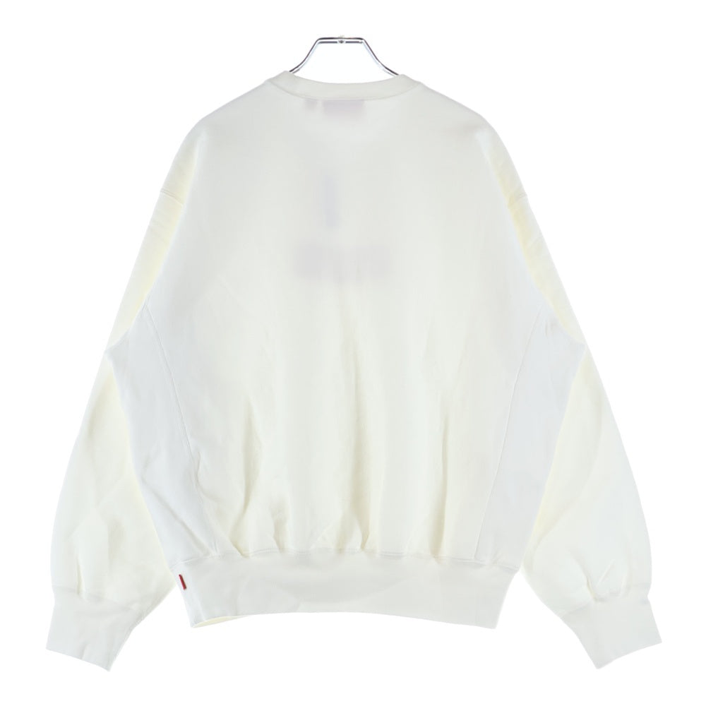 SUPREME(シュプリーム) 25SS Washed Box Logo Crewneck ウォッシュド加工 ボックスロゴ クルーネックスウェットトレーナー ホワイト