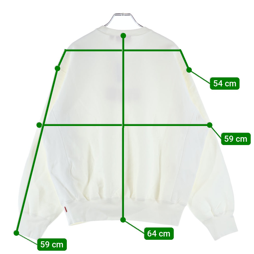 SUPREME(シュプリーム) 25SS Washed Box Logo Crewneck ウォッシュド加工 ボックスロゴ クルーネックスウェットトレーナー ホワイト