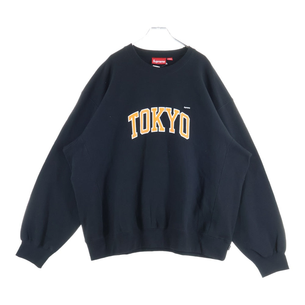 SUPREME(シュプリーム) 24SS Shop Small Box Crewneck (Tokyo) 東京限定 ショップ スモールボックスロゴ クルーネックスウェットトレーナー ブラック