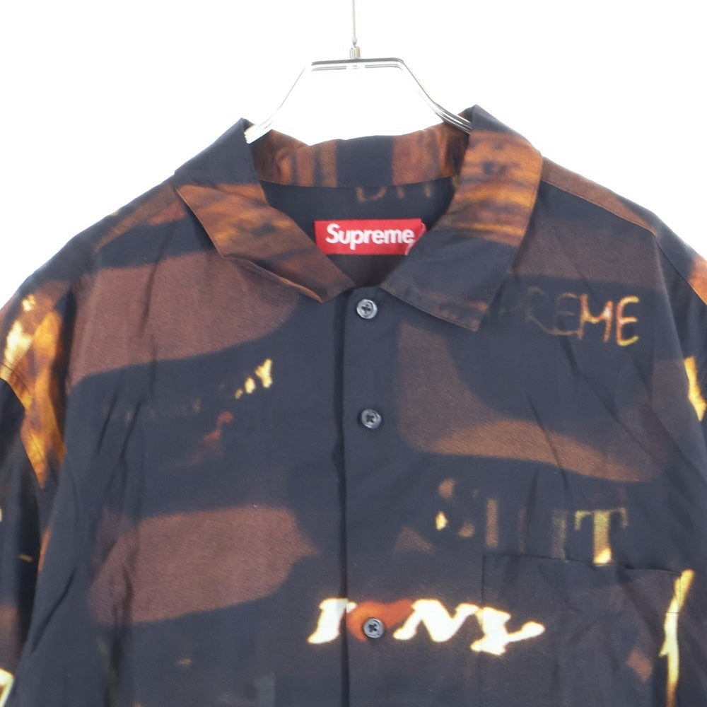 SUPREME(シュプリーム) 24AW Canal St. S/S Shirt キャナルストリート フォトプリント 半袖レーヨンシャツ ブラック