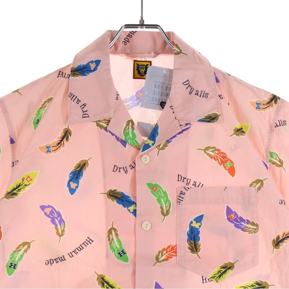 HUMAN MADE(ヒューマンメイド) Feather Aloha Shirt フェザーアロハシャツ 総柄半袖シャツ ピンク