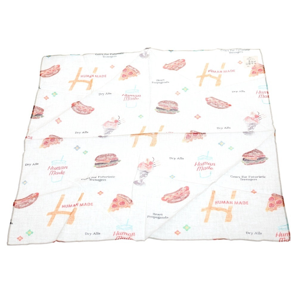 HUMAN MADE(ヒューマンメイド) Cake and Drink Bandana ケーキ ドリンク プリント バンダナ ホワイト