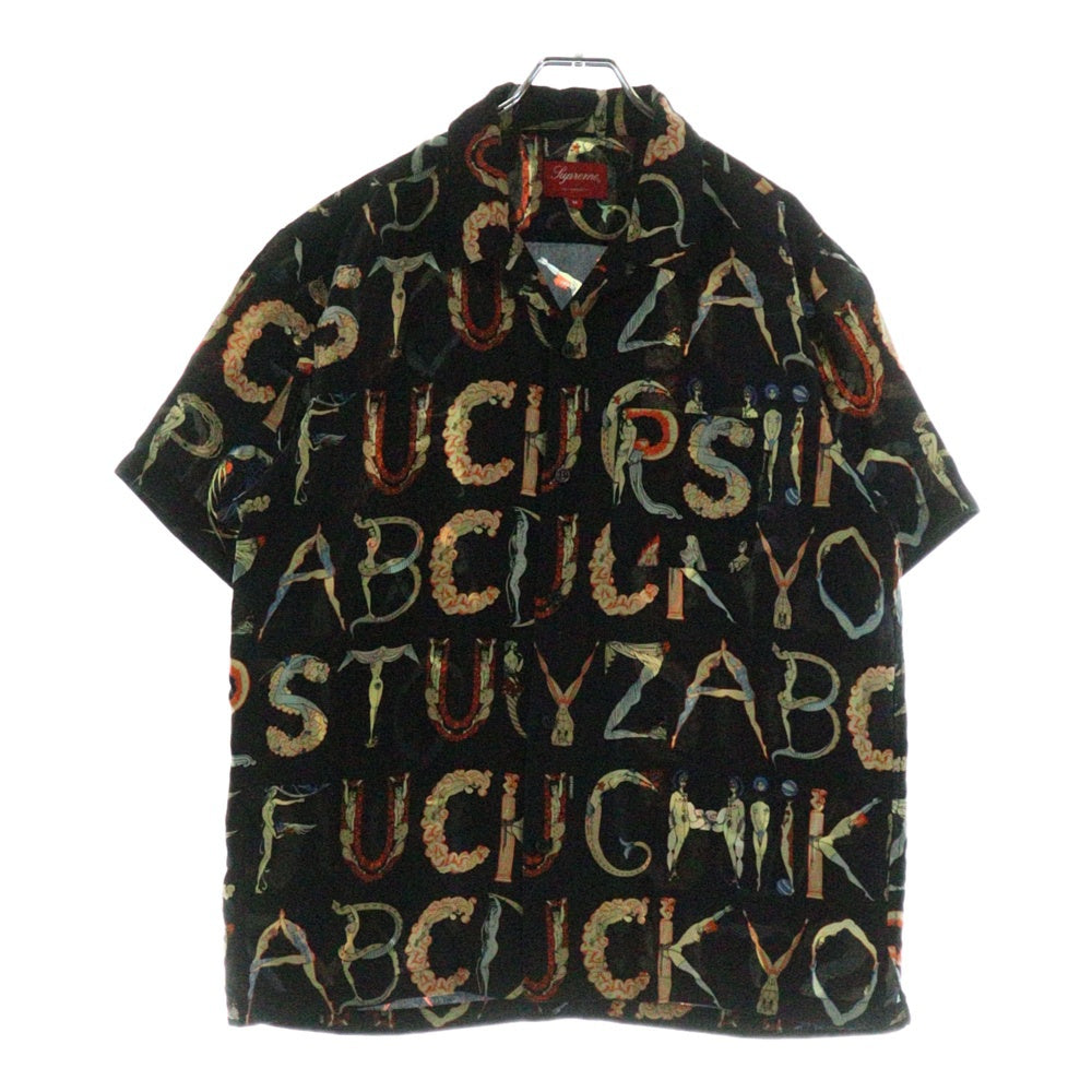 SUPREME(シュプリーム) 18ss Alphabet Silk Shirts アルファベット半袖シャツ ブラック