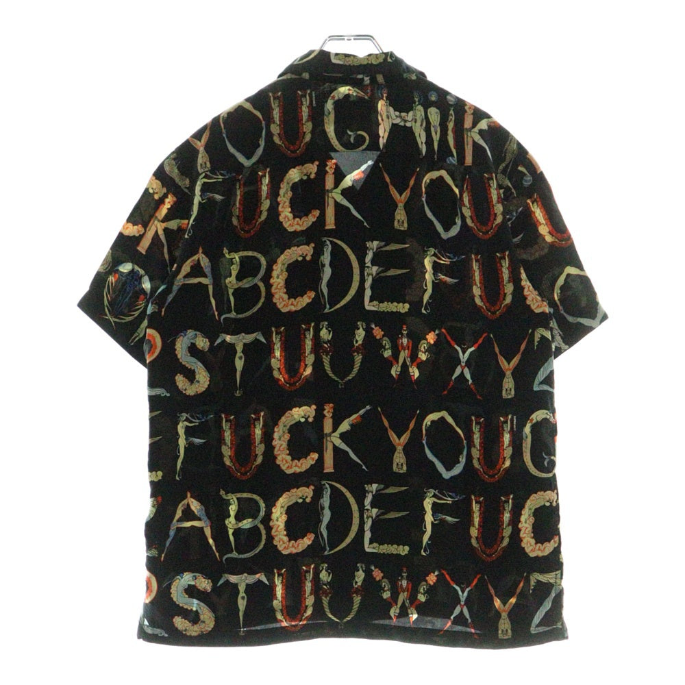 SUPREME(シュプリーム) 18ss Alphabet Silk Shirts アルファベット半袖シャツ ブラック