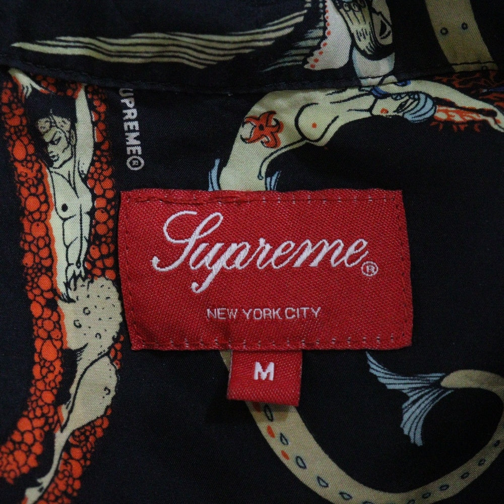 SUPREME(シュプリーム) 18ss Alphabet Silk Shirts アルファベット半袖シャツ ブラック