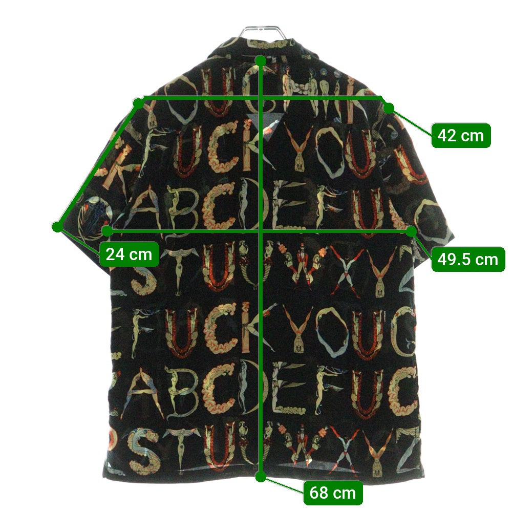 SUPREME(シュプリーム) 18ss Alphabet Silk Shirts アルファベット半袖シャツ ブラック