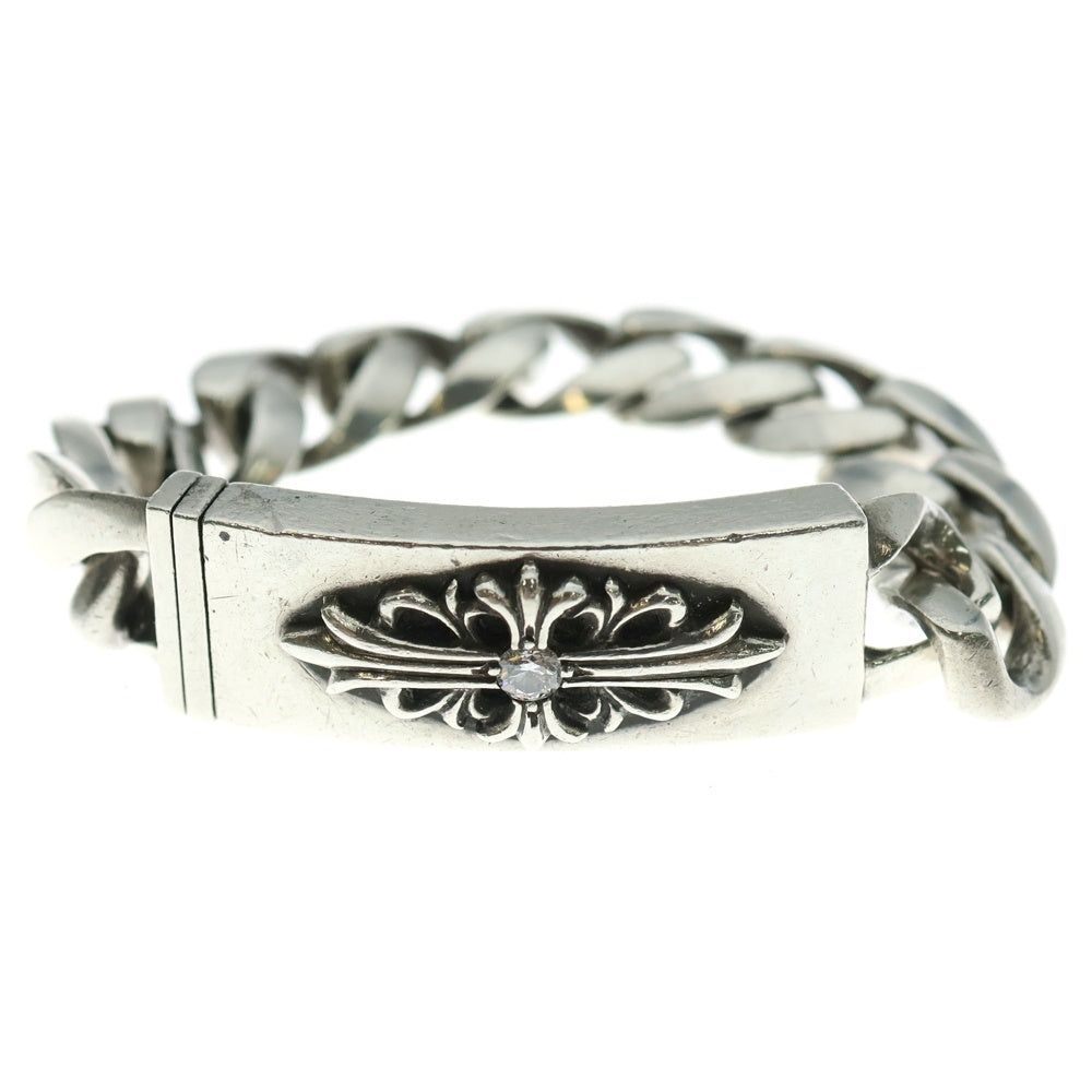 CHROME HEARTS(クロムハーツ) ID FLRL CRS 1/DIA クラシックリンク フローラルIDブレスレット 1ダイヤ 11LINK