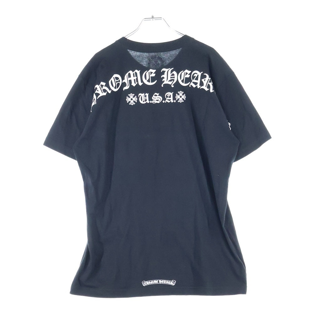 CHROME HEARTS(クロムハーツ) USA Logo S/S TEE スクロールロゴプリントクルーネック半袖Tシャツ ブラック