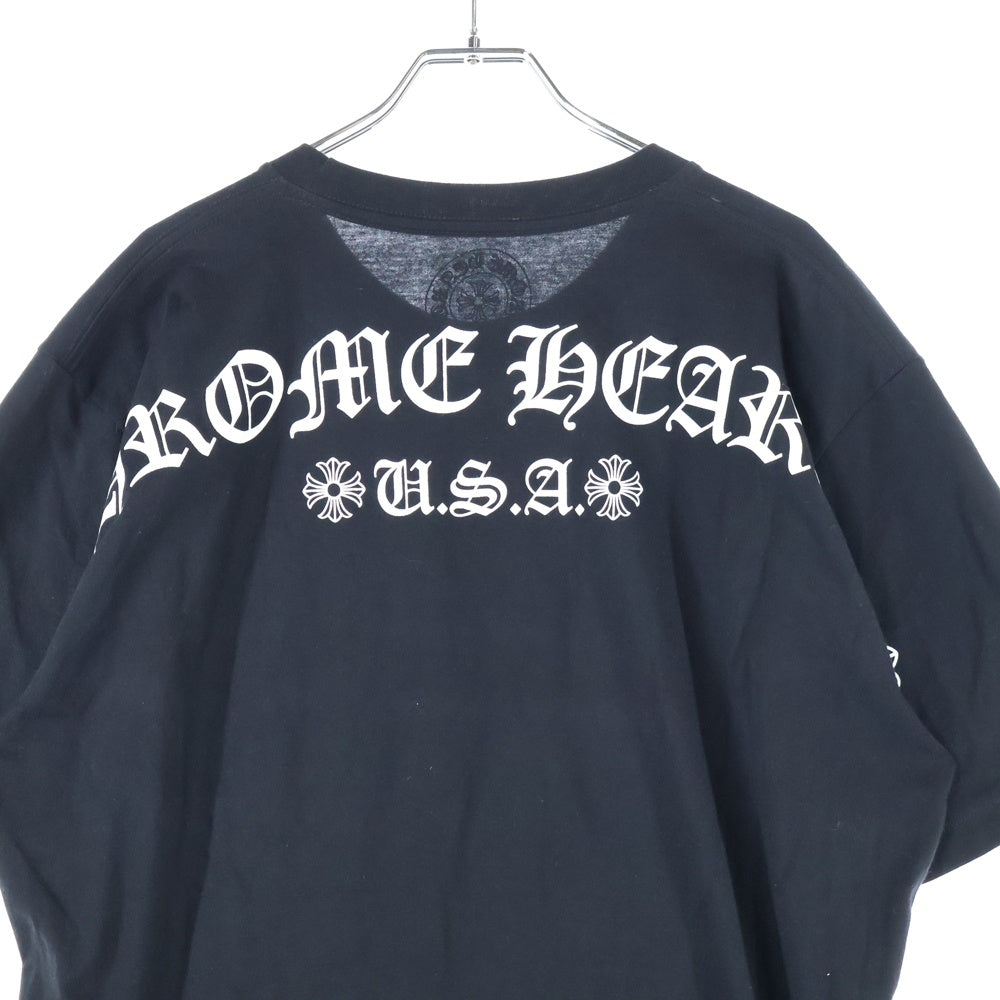 CHROME HEARTS(クロムハーツ) USA Logo S/S TEE スクロールロゴプリントクルーネック半袖Tシャツ ブラック