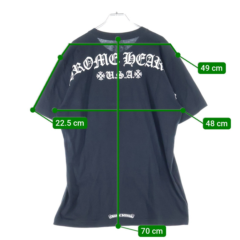 CHROME HEARTS(クロムハーツ) USA Logo S/S TEE スクロールロゴプリントクルーネック半袖Tシャツ ブラック