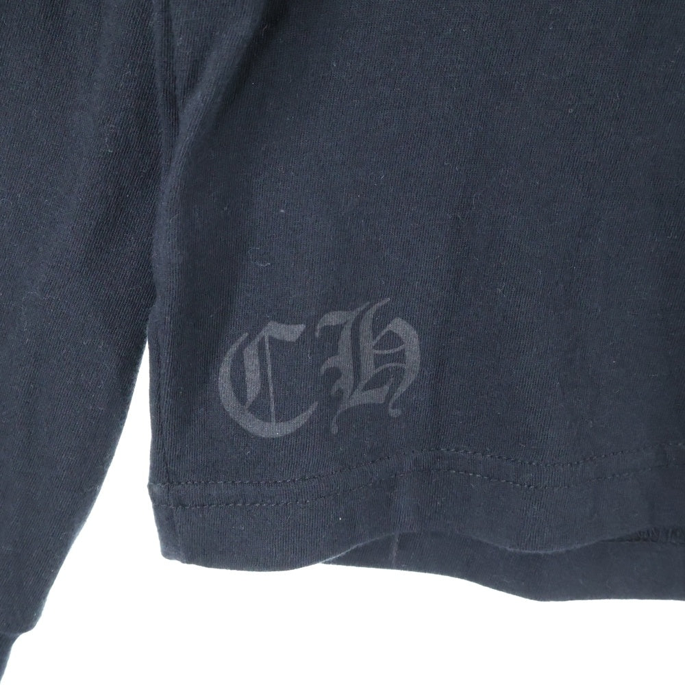 CHROME HEARTS(クロムハーツ) Neck Logo L/S Tee ネックロゴ プリント長袖Tシャツ カットソー ブラック